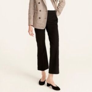 J Crew Hayden Black Kickout Crop Pant in Wool Flannel